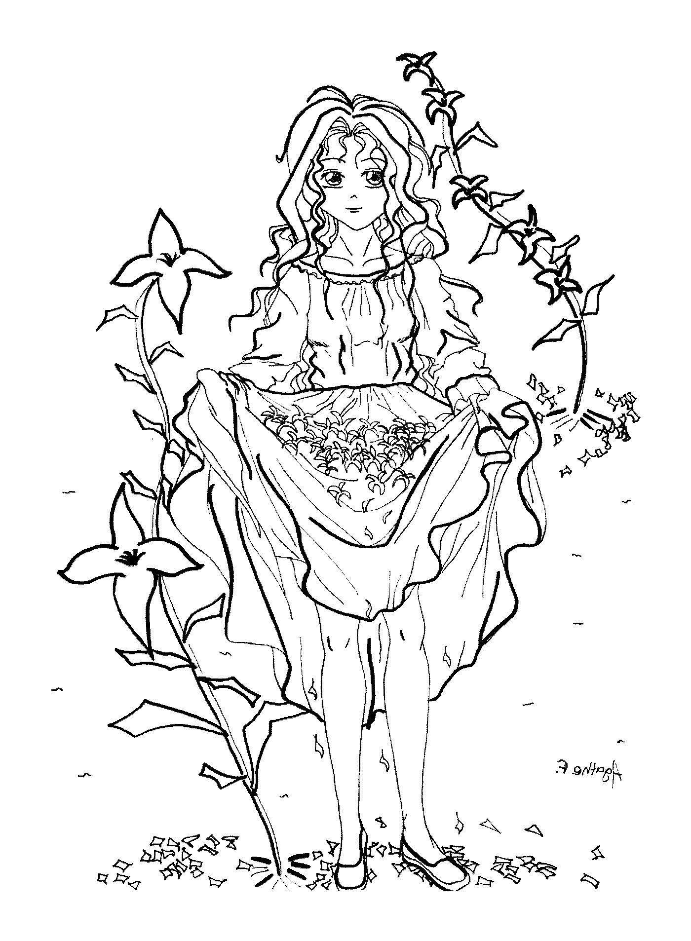  Una chica con flores 