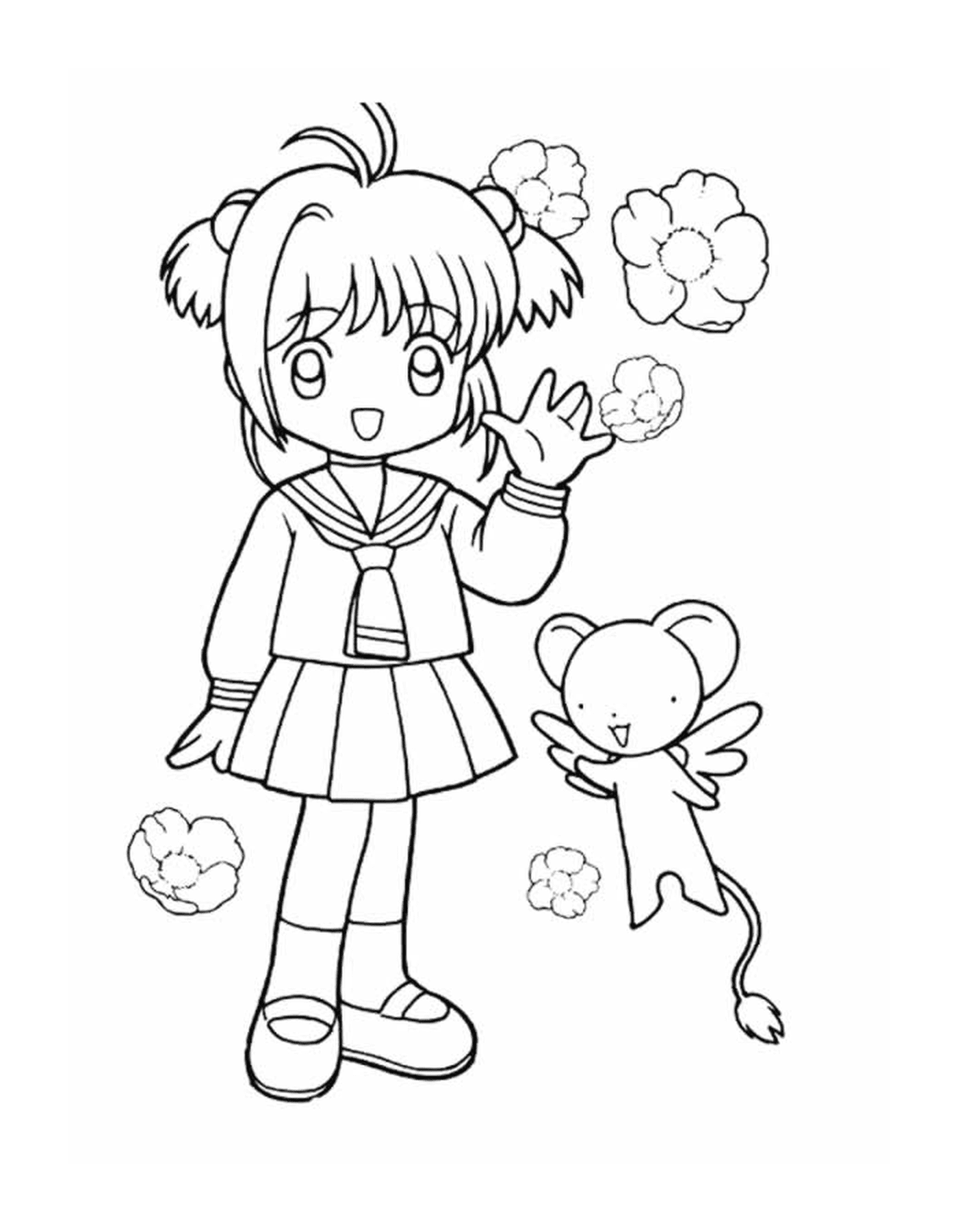  A girl and a mouse 