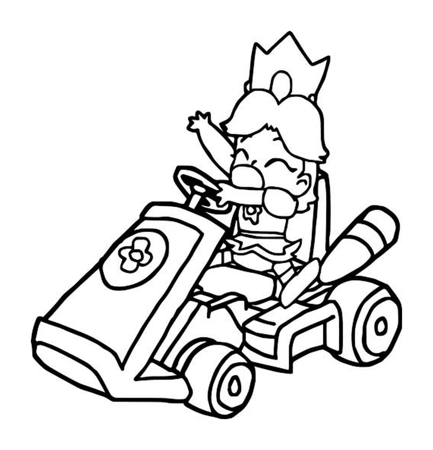  A girl driving a kart 