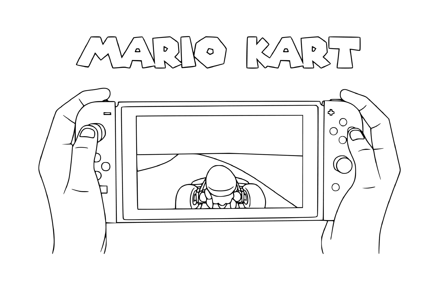  Un bambino gioca a Mario Kart su Nintendo Switch 