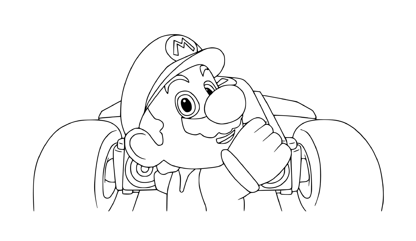 Super Mario Kart Odyssey con un uomo in auto