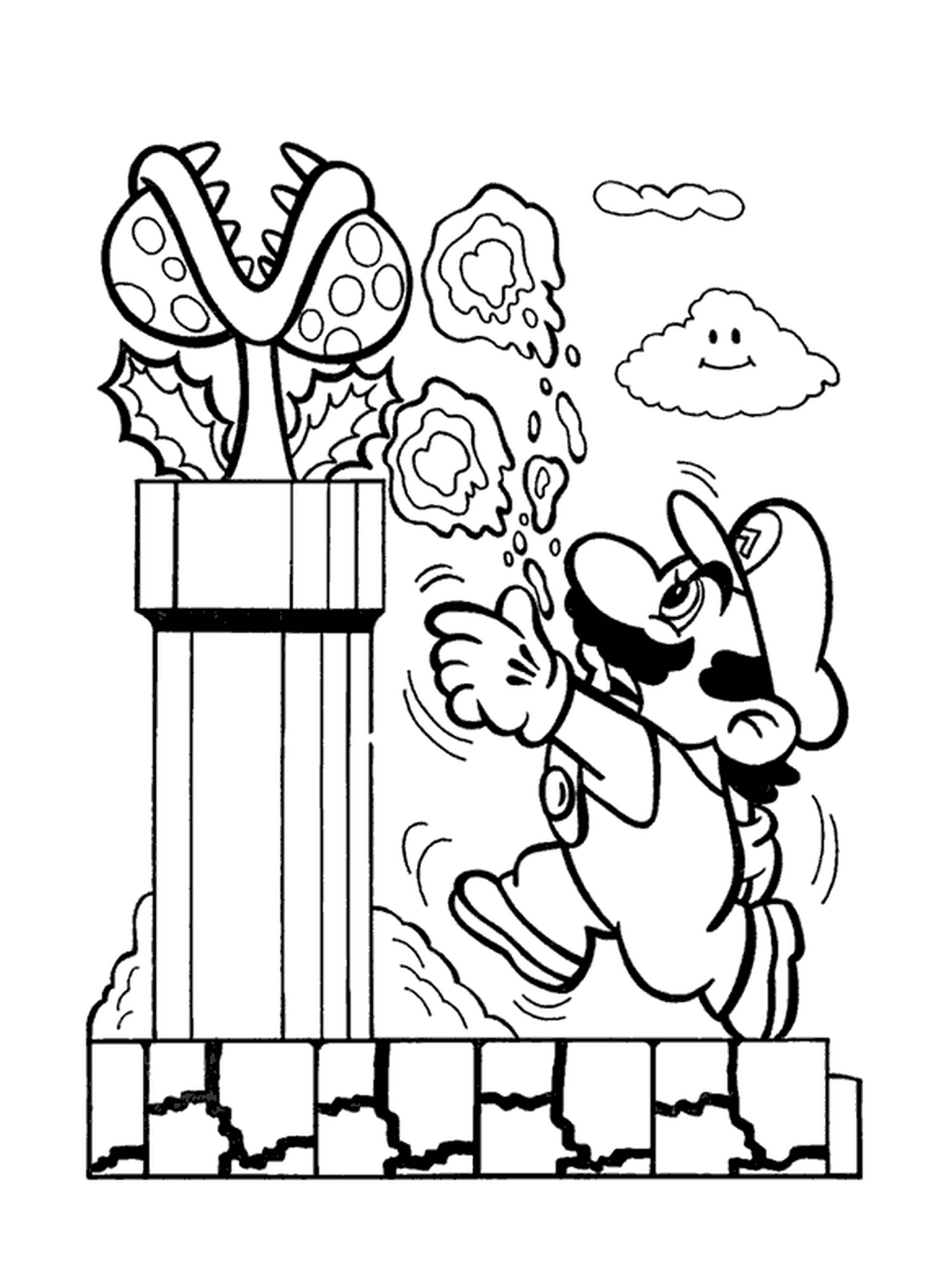  Mario wirft Feuerbälle mit Adresse 