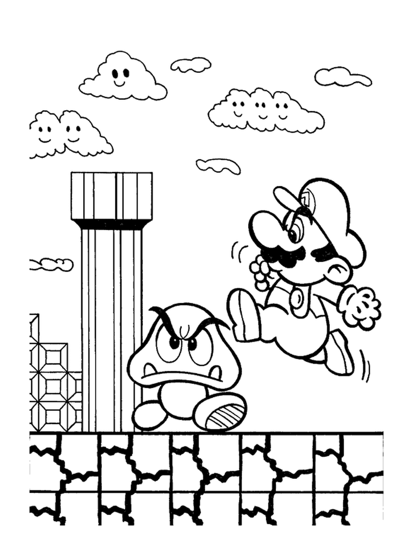  Марио прыгает на волшебный гриб 