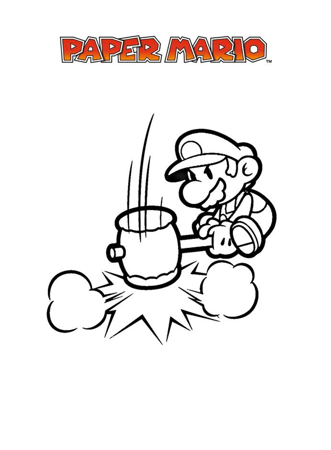  Mario Paper Millennial 17, eine Person Rühren einer Kaffeemaschine 