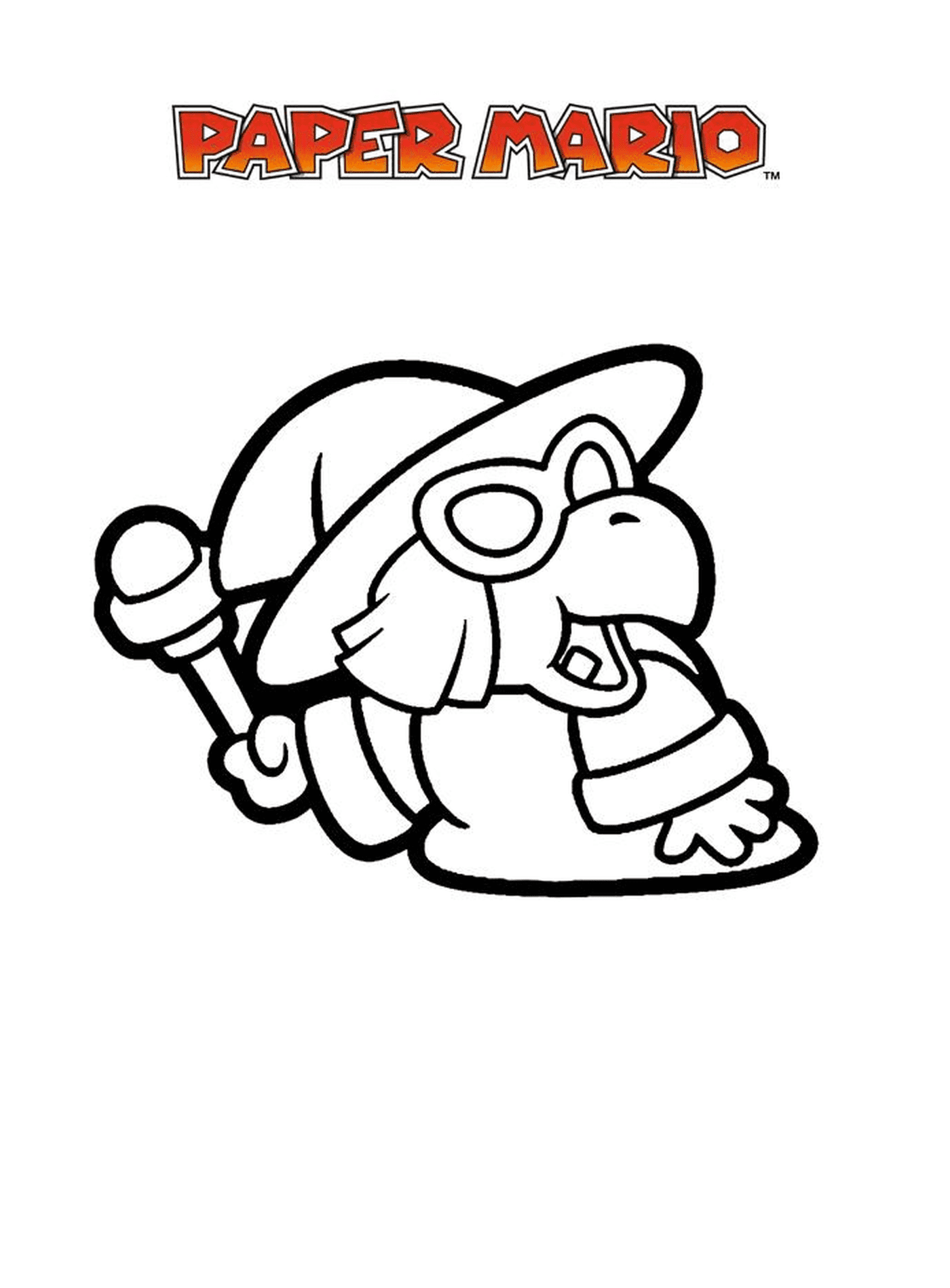  Mario Paper Millennium 5, an animal wearing a hat 