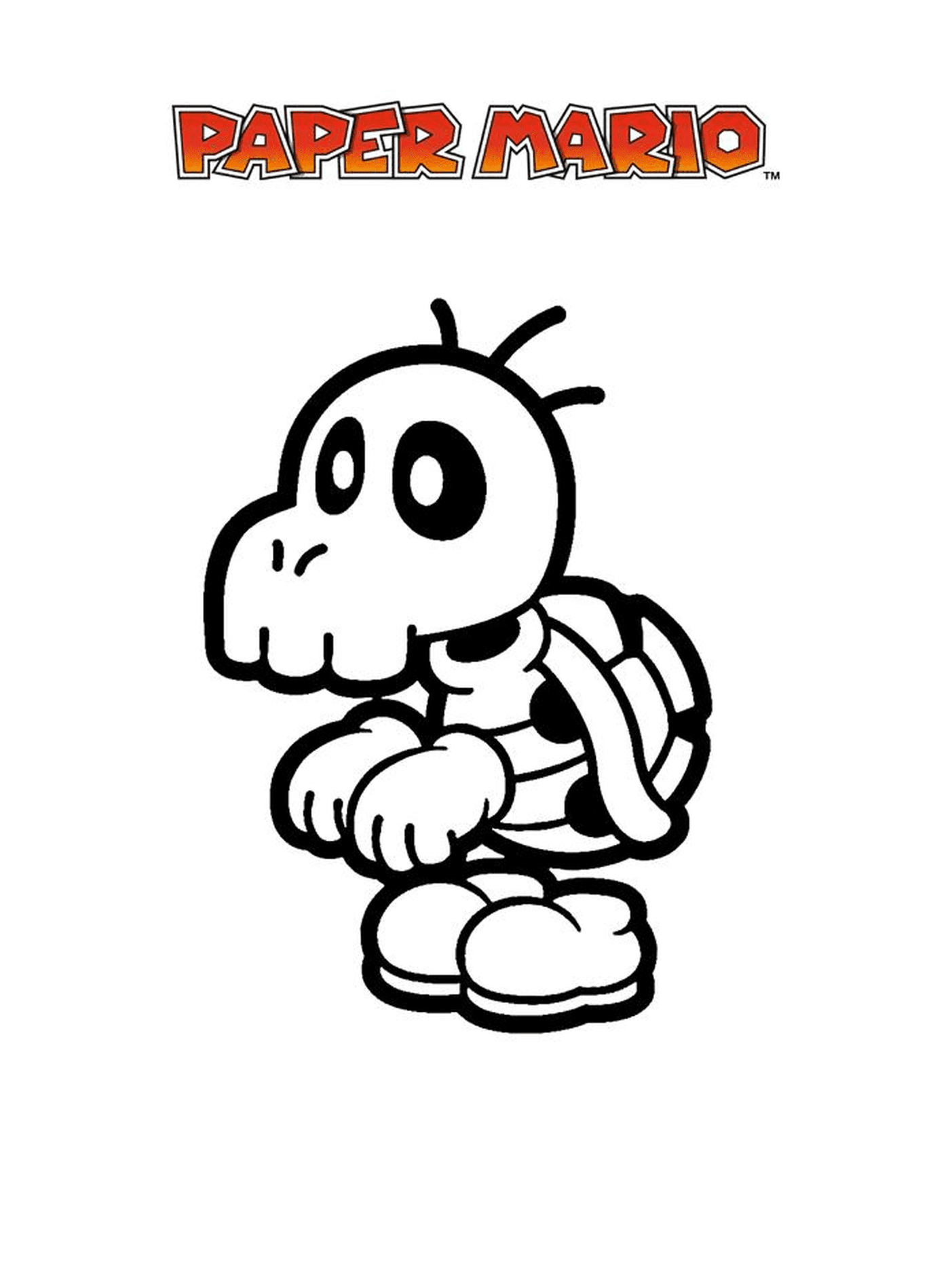  Mario Paper Millennium 4, una tartaruga seduta a terra 