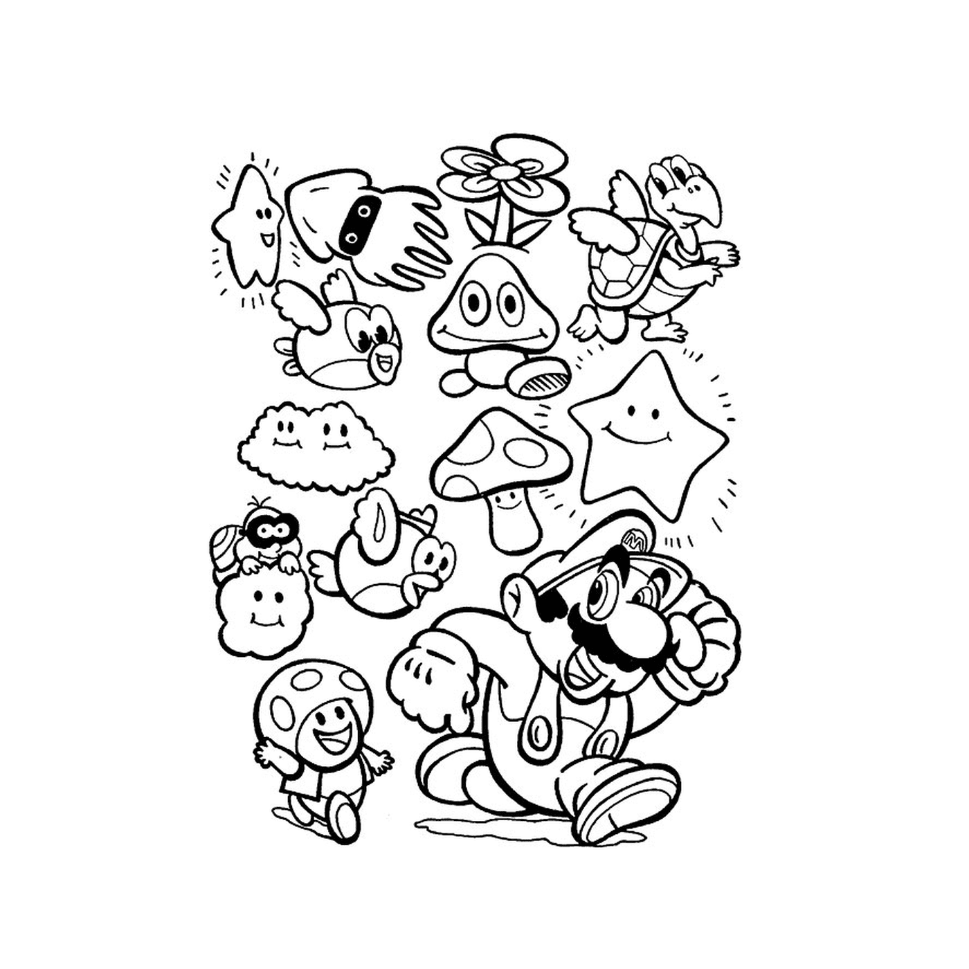  Un grupo de personajes de dibujos animados juntos 