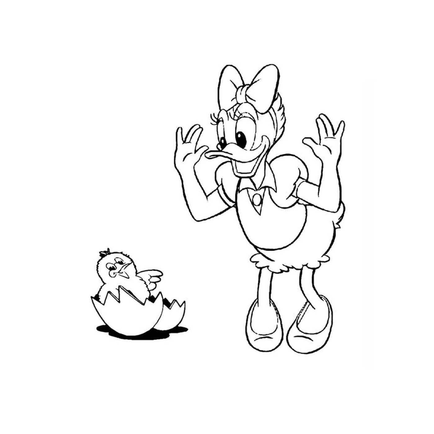 Un personaggio dei cartoni animati e un uovo 