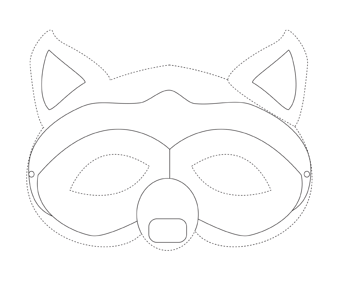  Raccoon mask for colouring 