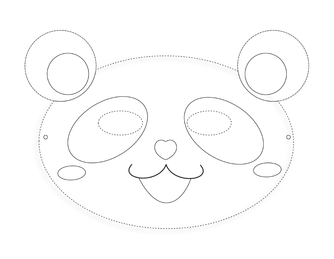  Máscara Panda para colorear 