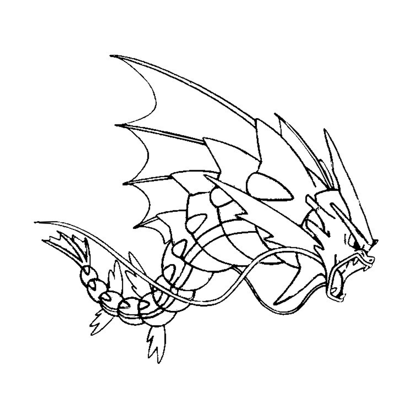  Leviator, a dragon with a linear design style 
