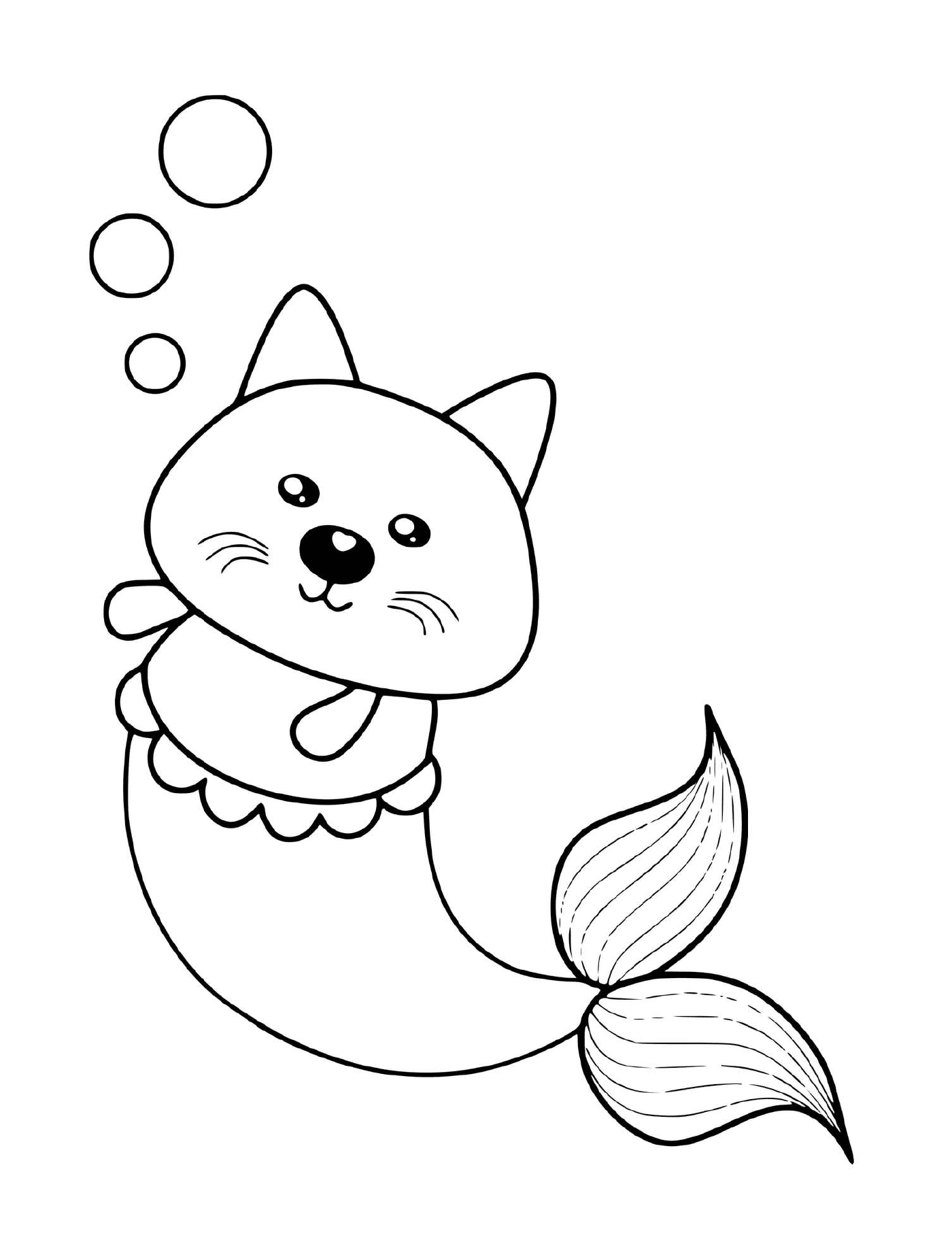  Süße Katze in Meerjungfrau 