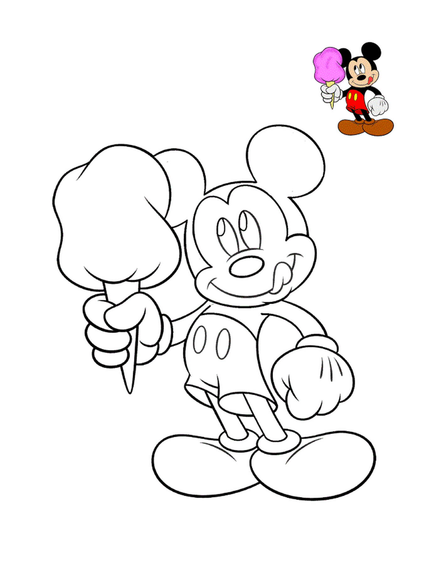  Mickey Mouse with delicious ice cream 