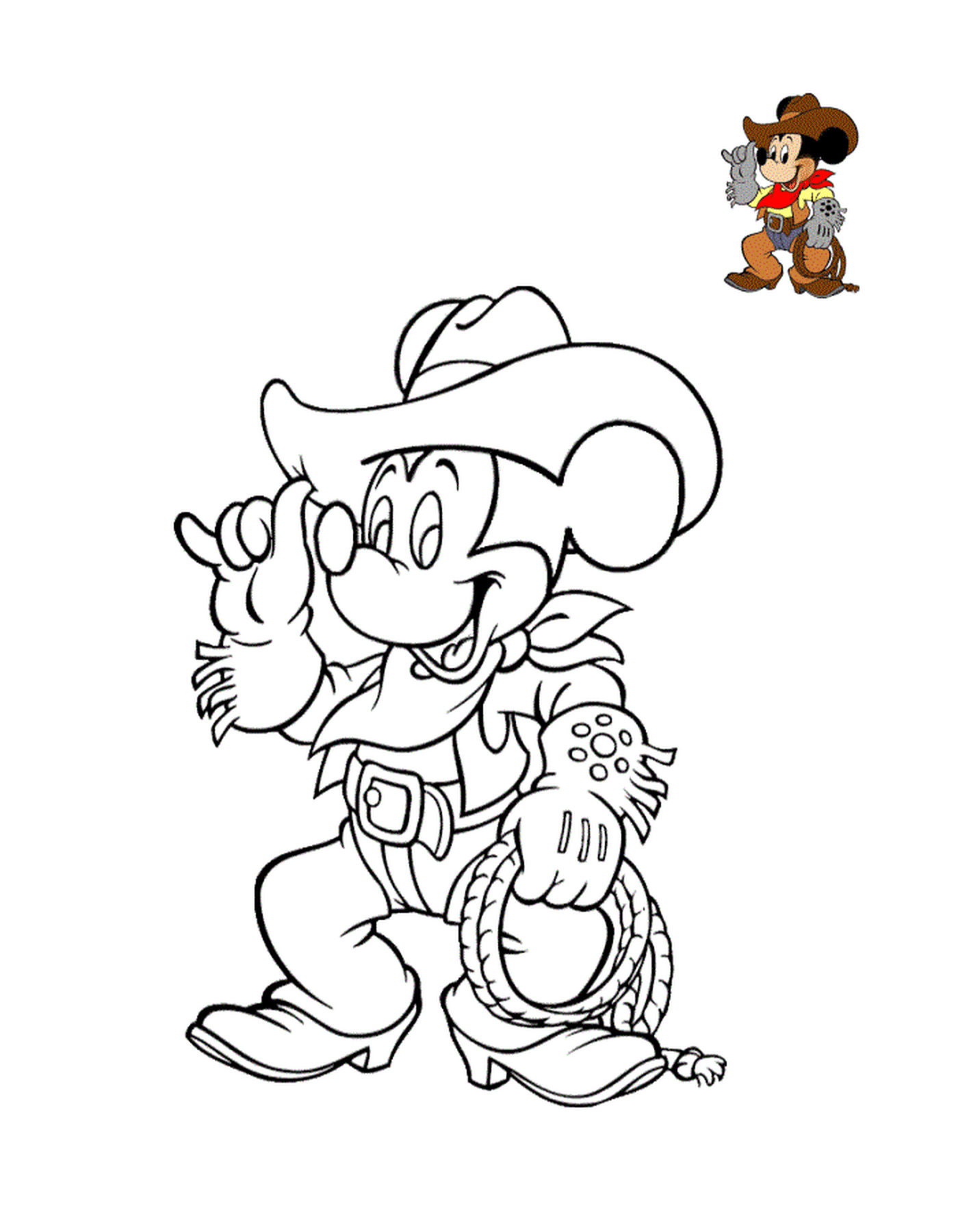  Mickey Mouse with boots and a cowboy hat 