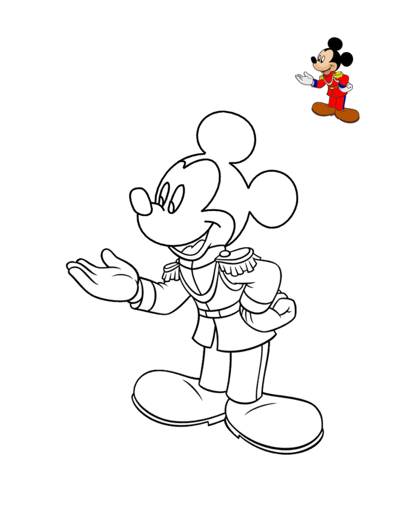  Mickey Mouse, el príncipe en uniforme rojo 