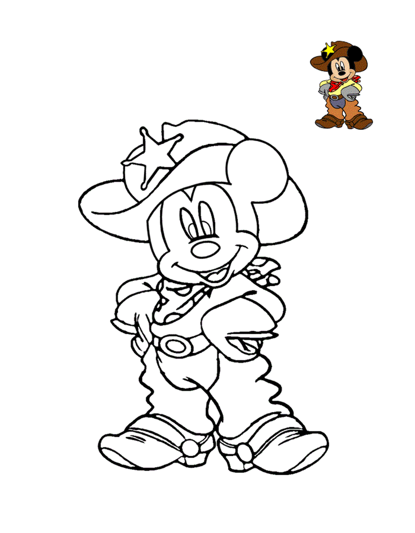  Mickey Mouse, der Cowboy Sheriff der Stadt 