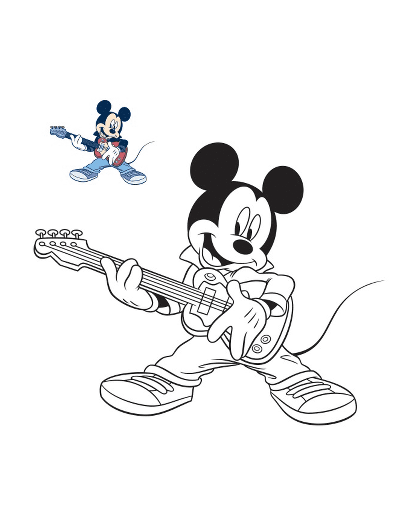  Mickey Mouse con una guitarra eléctrica: música 