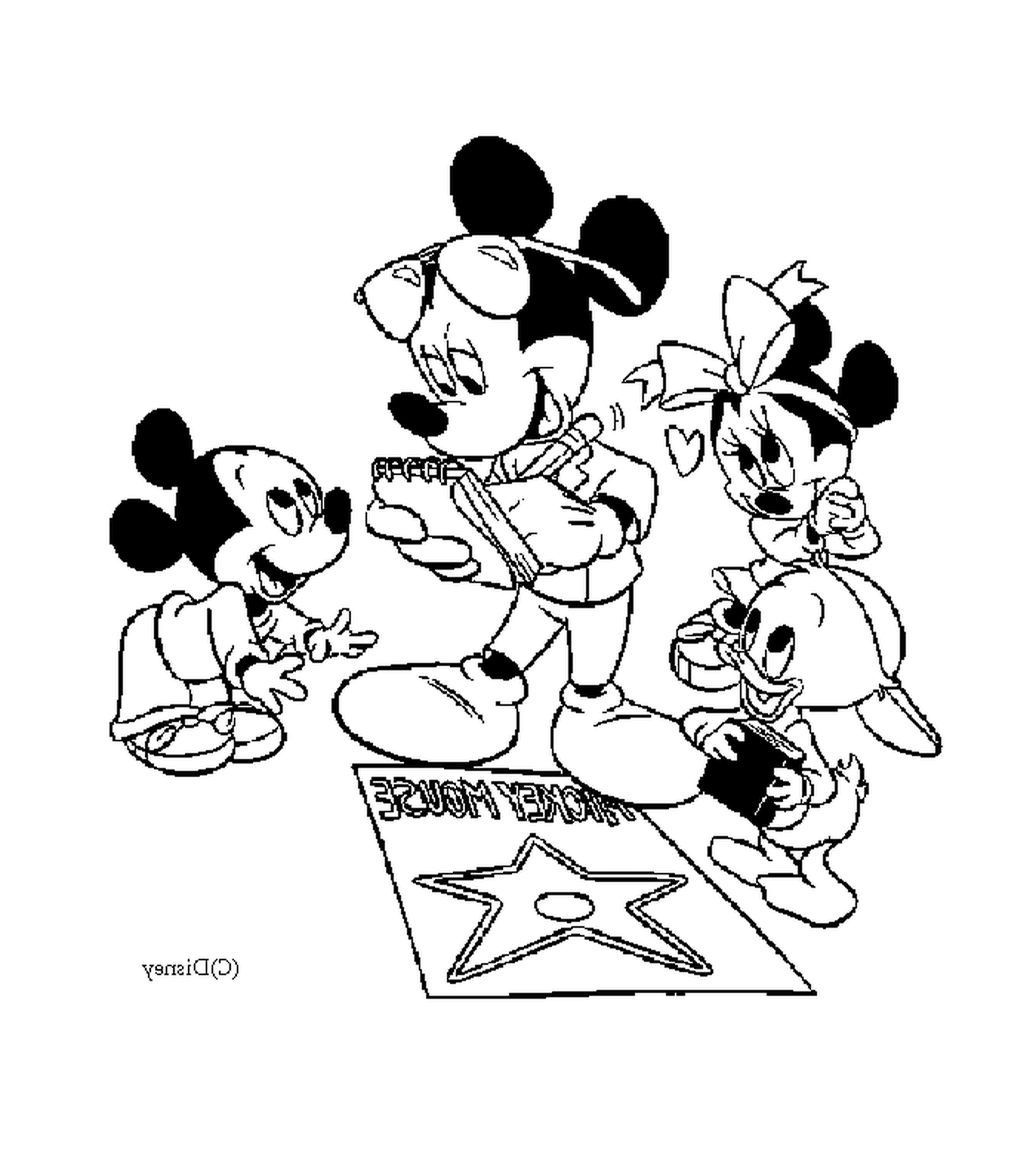  Mickey with his children: band of Mickey and Minnie playing guitar 