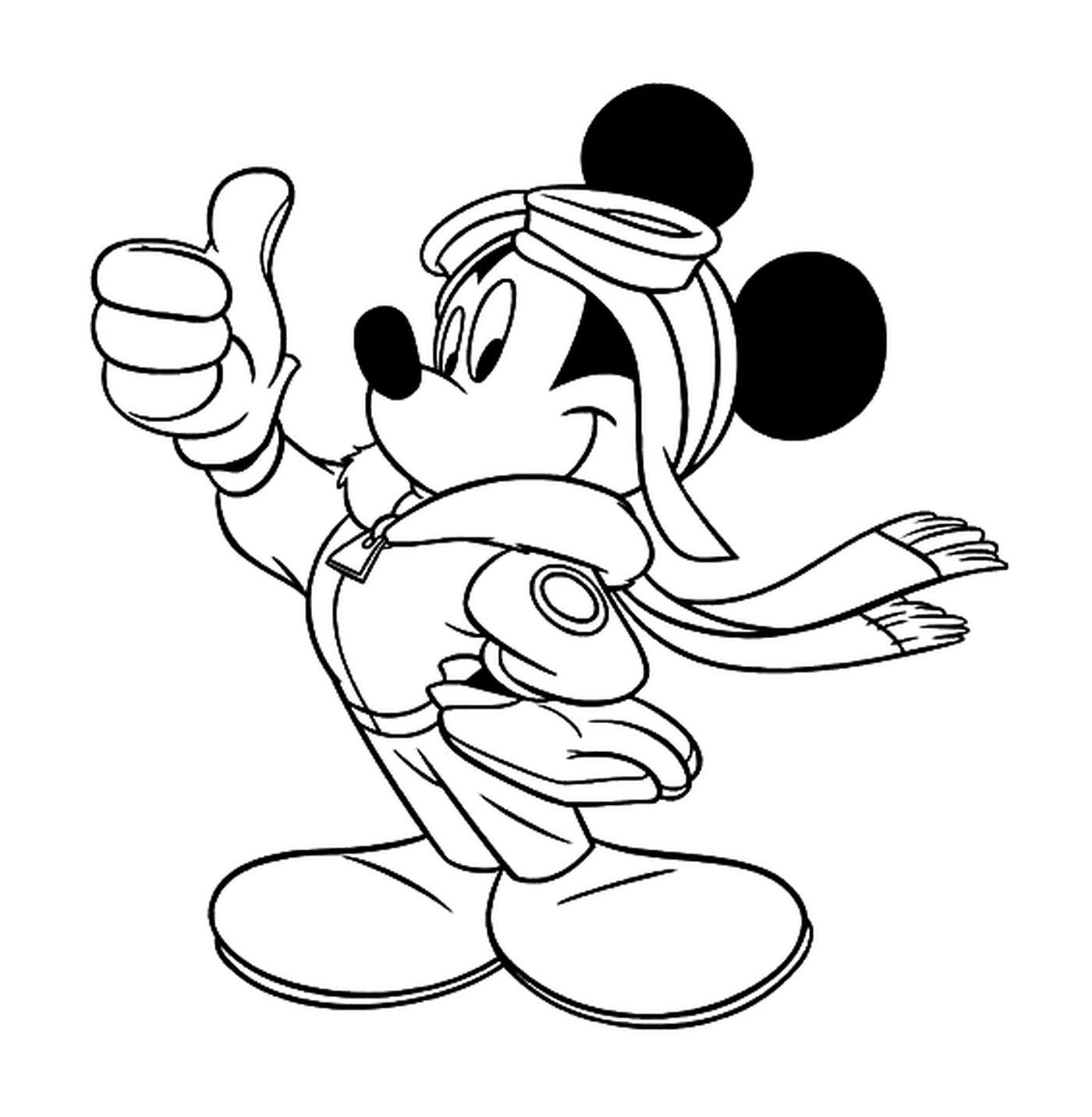  Mickey l'aviatore: fare un pollice in su 
