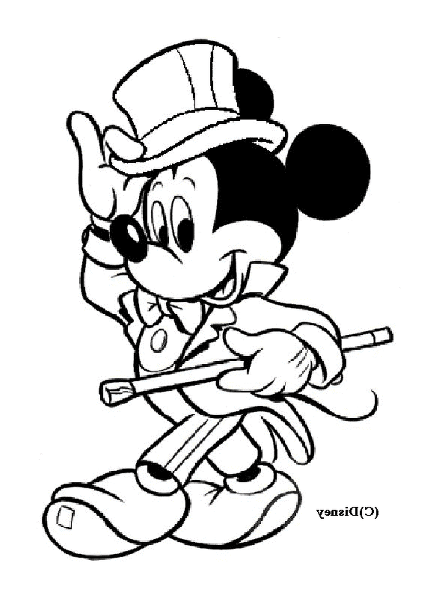  Mickey's drawing in suit: Mickey Mouse 