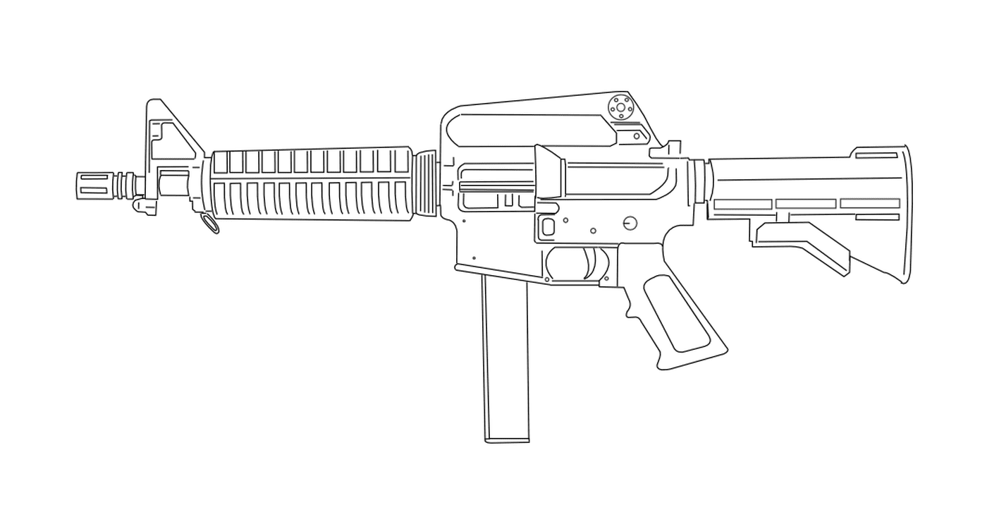  Evers Colt 9mm SMG: eine schwarz-weiße Waffe 