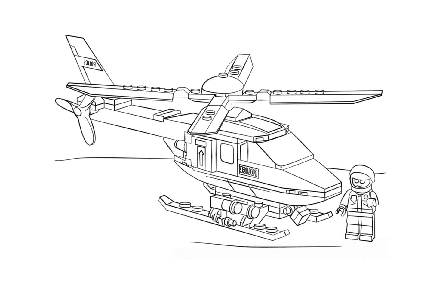  Polizia militare LEGO: viene mostrato un elicottero LEGO 