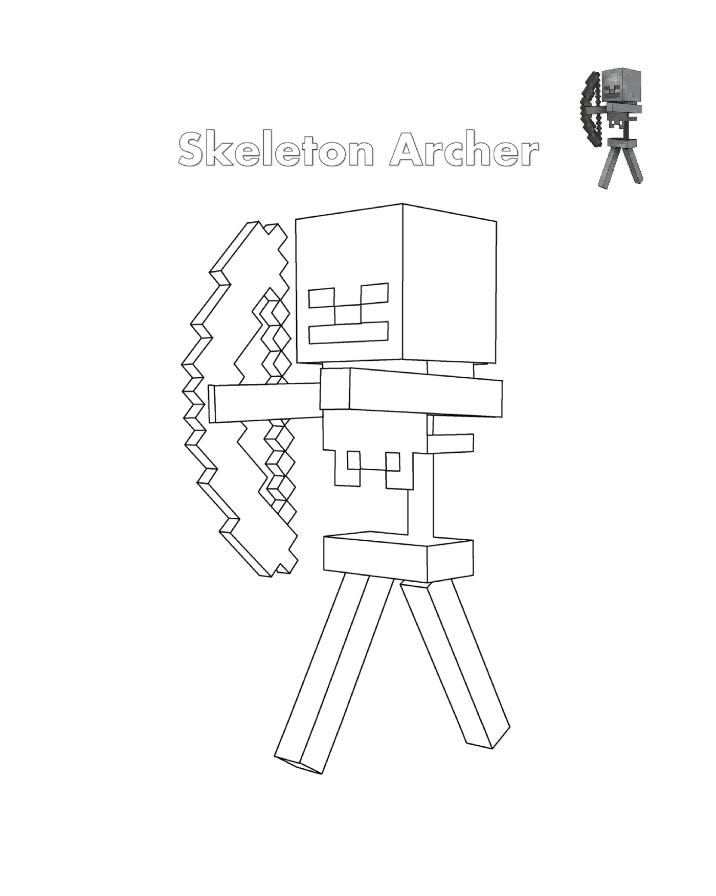  Skelett Archer Minecraft: ein Bogenschützenskelett 