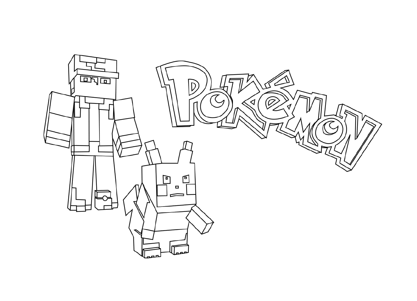  Персонаж Pikachu и Minecraft 