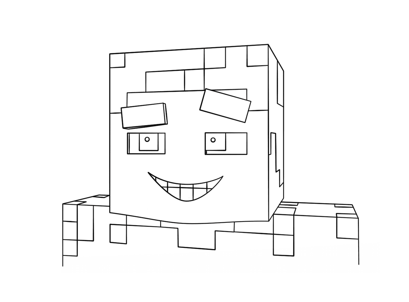  Smiling face of Steve Minecraft 