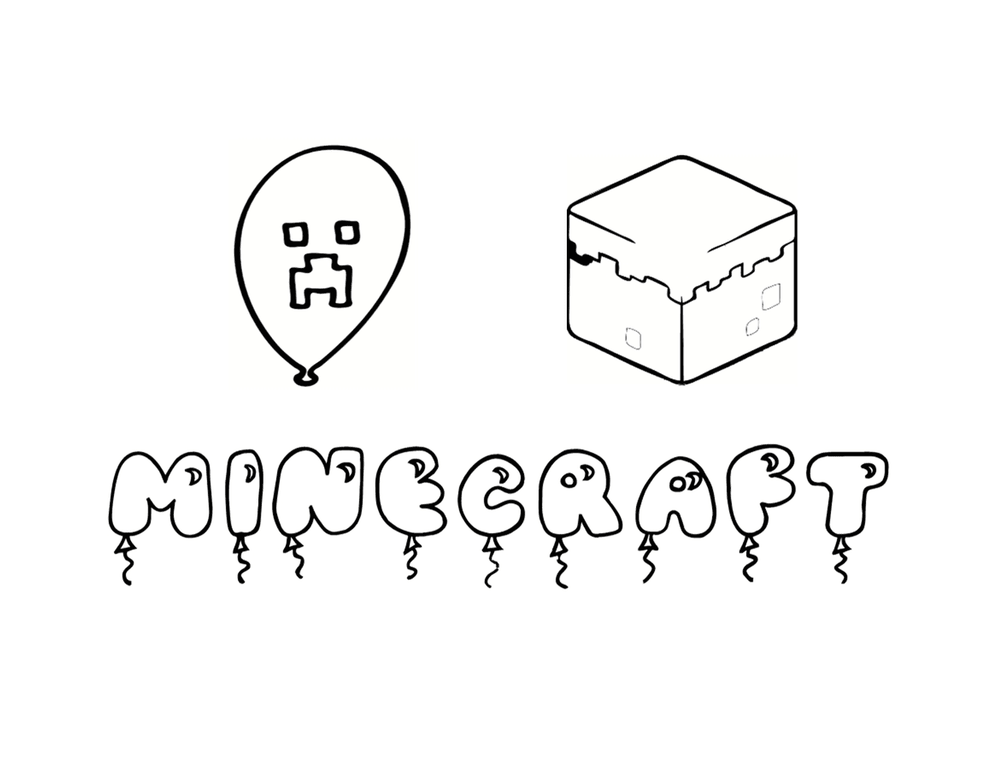  Minecraft shaped balloons for an anniversary 