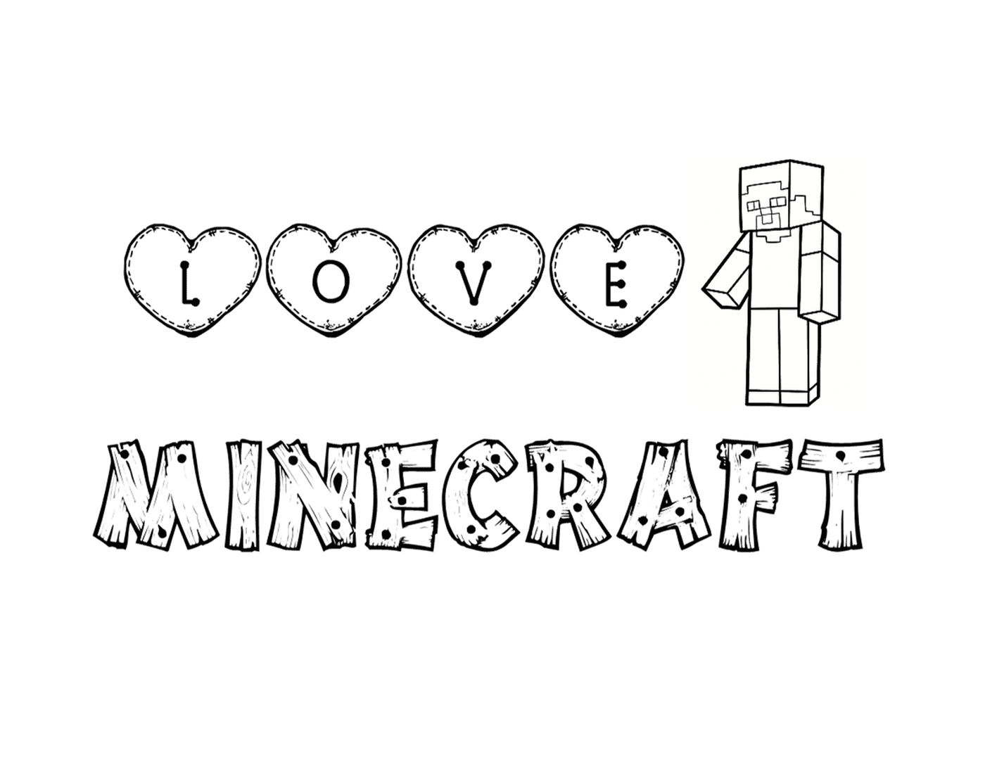  L'amore per Minecraft in lettere 