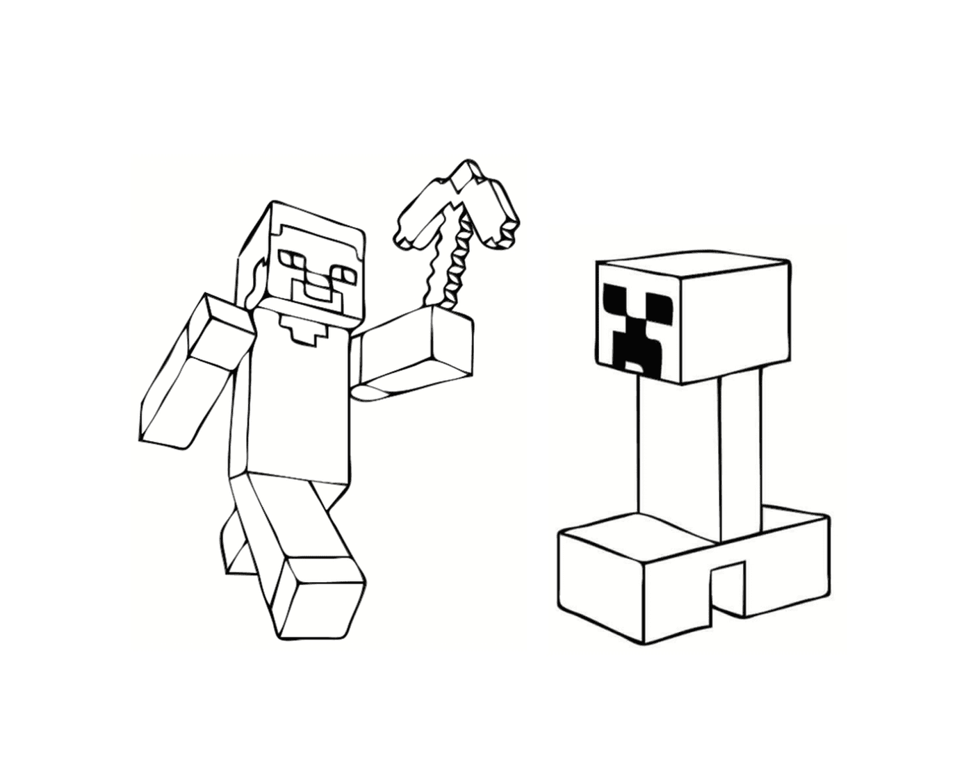  Steve, Creeper y Golem Iron Minecraft 