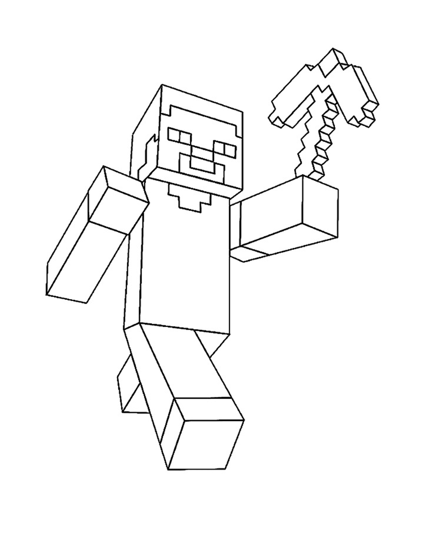  Steve Minecraft con un martillo 