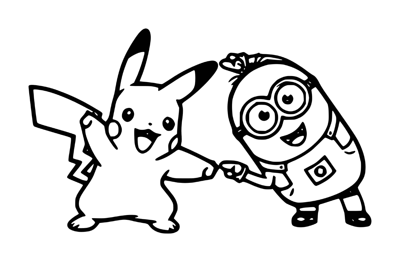  Minion and Pikachu together 