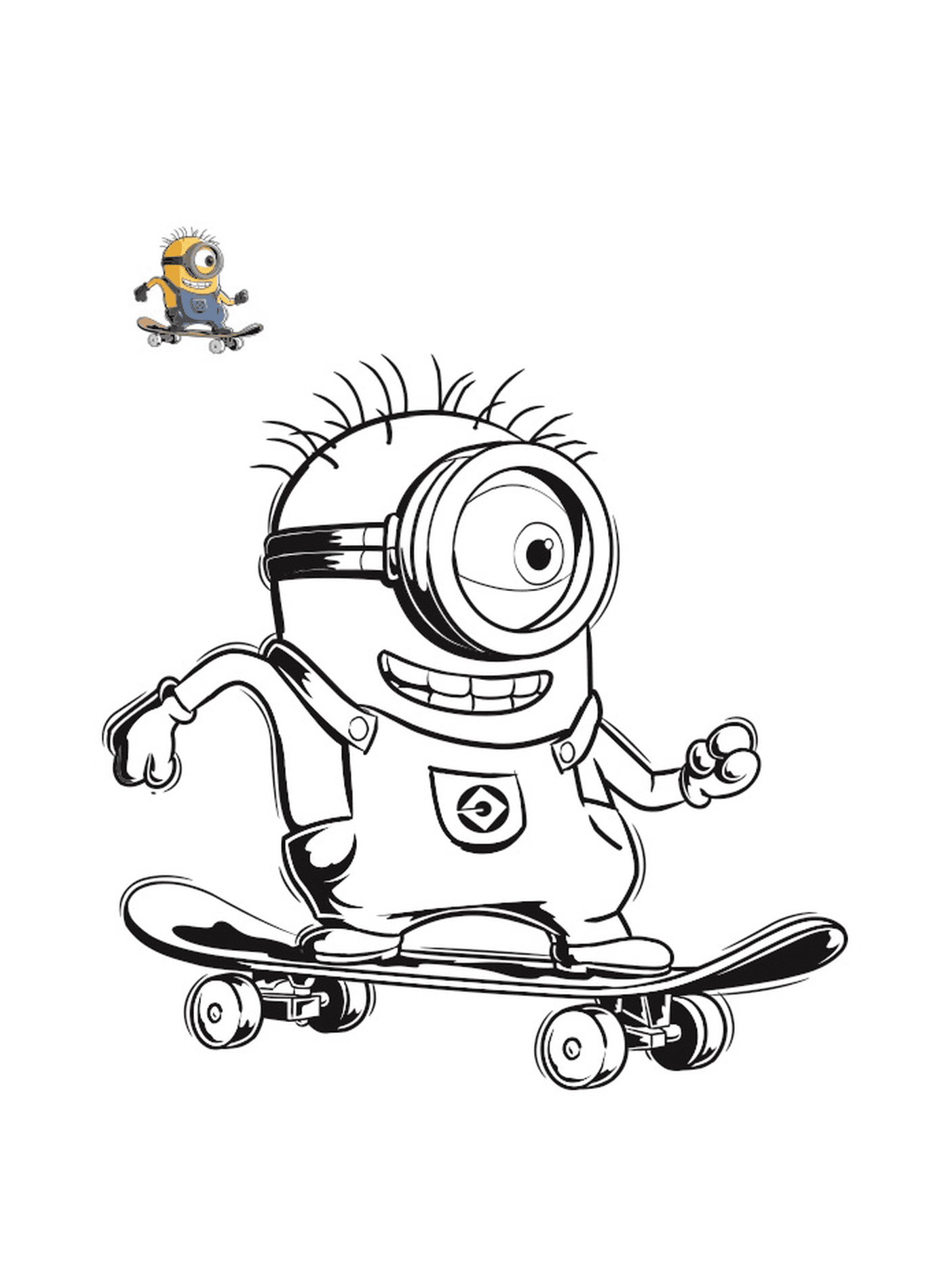  Minion skates on his board 