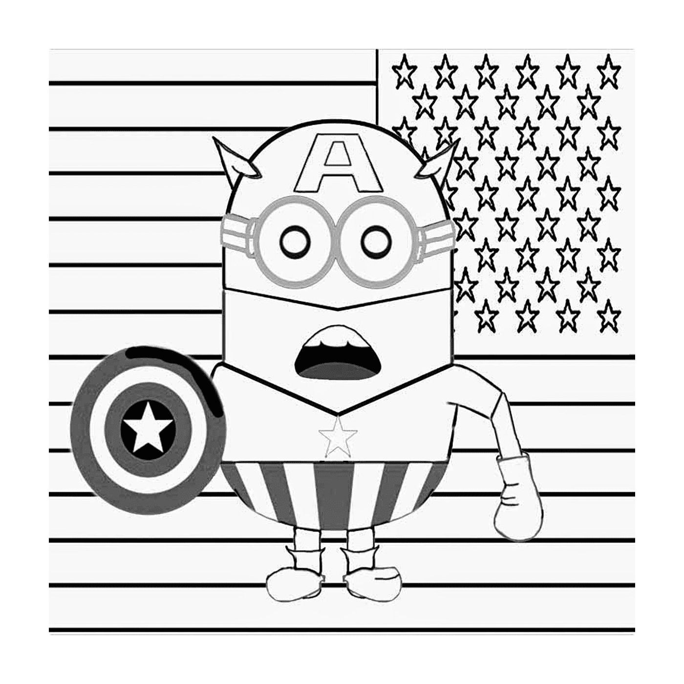  Minion supereroe, Captain America 