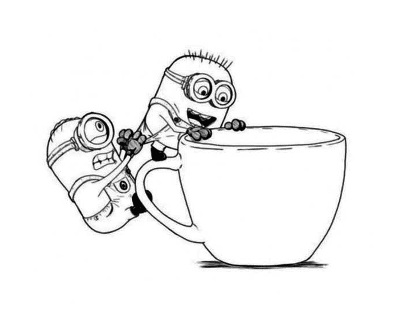  Giant minion in a coffee cup 