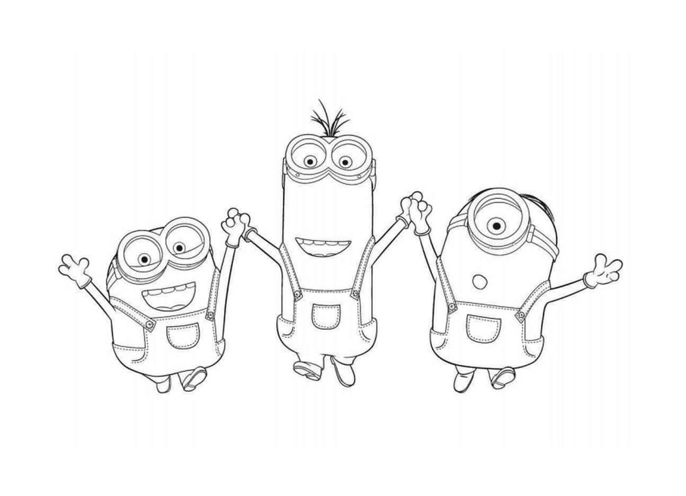  Joy to live Minions, hand in hand 