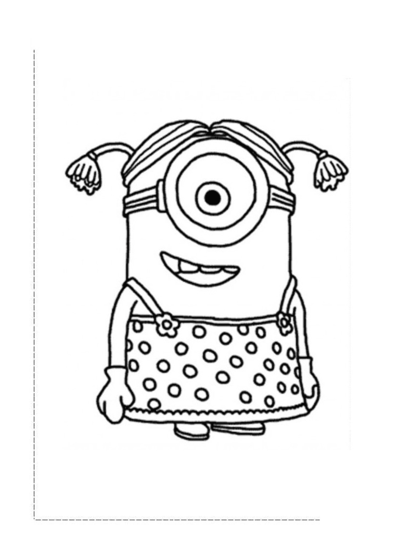  Minion girl with an eye, animated character 