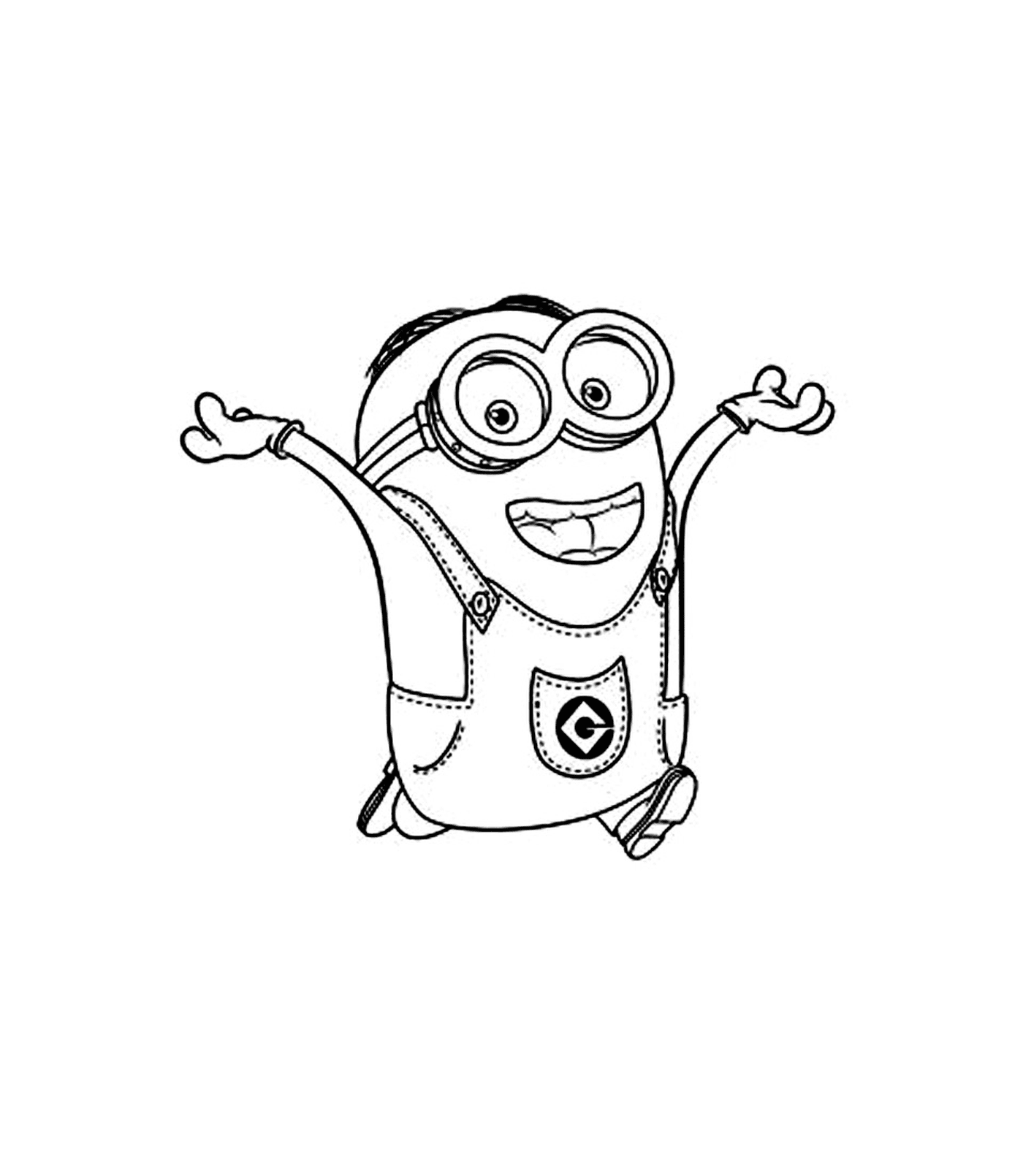  Minion with a smile, leap of joy 