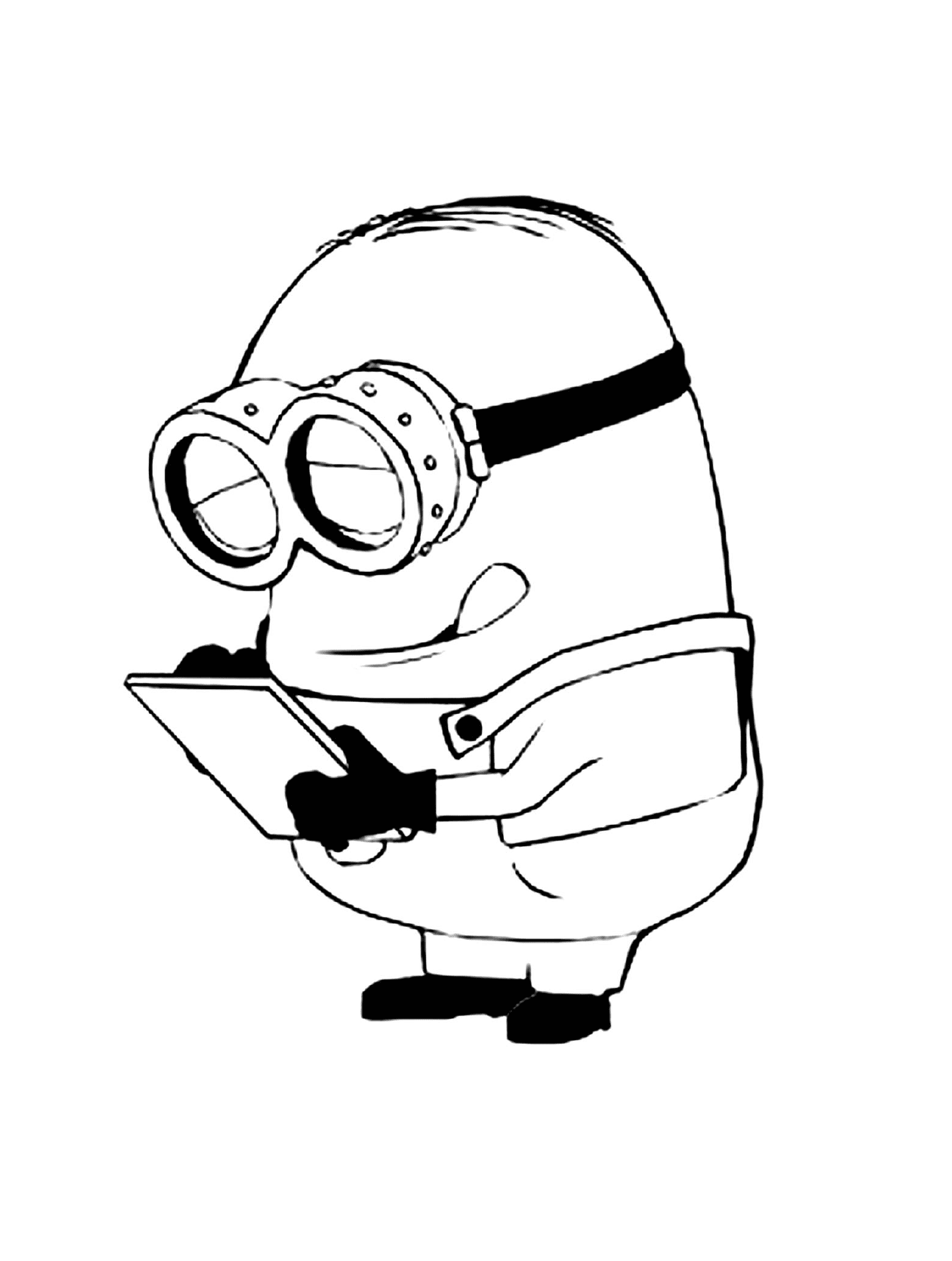  Minion at work, notepads in hand 