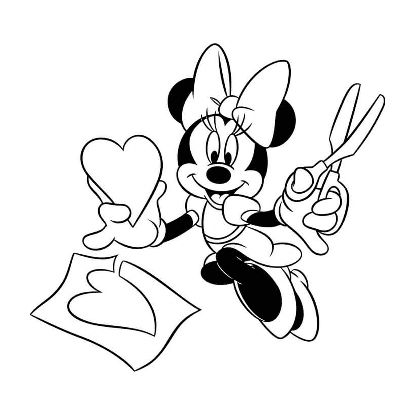  Minnie taglia un cuore fai da te 
