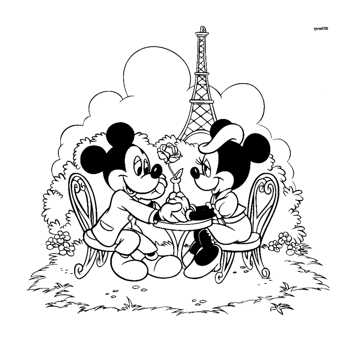  Mickey y Minnie enamorados en París 