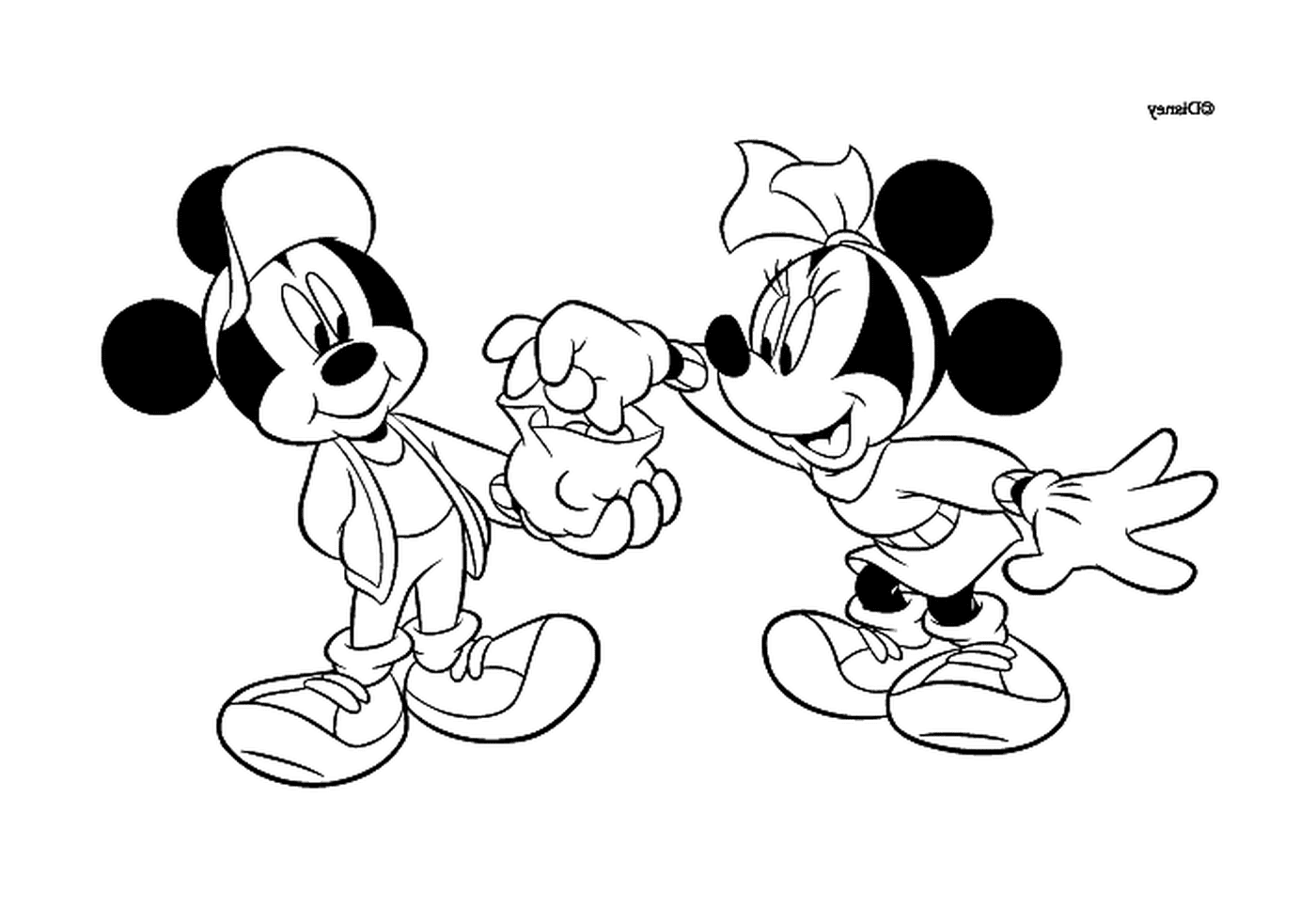  Mickey offers candy to Minnie 