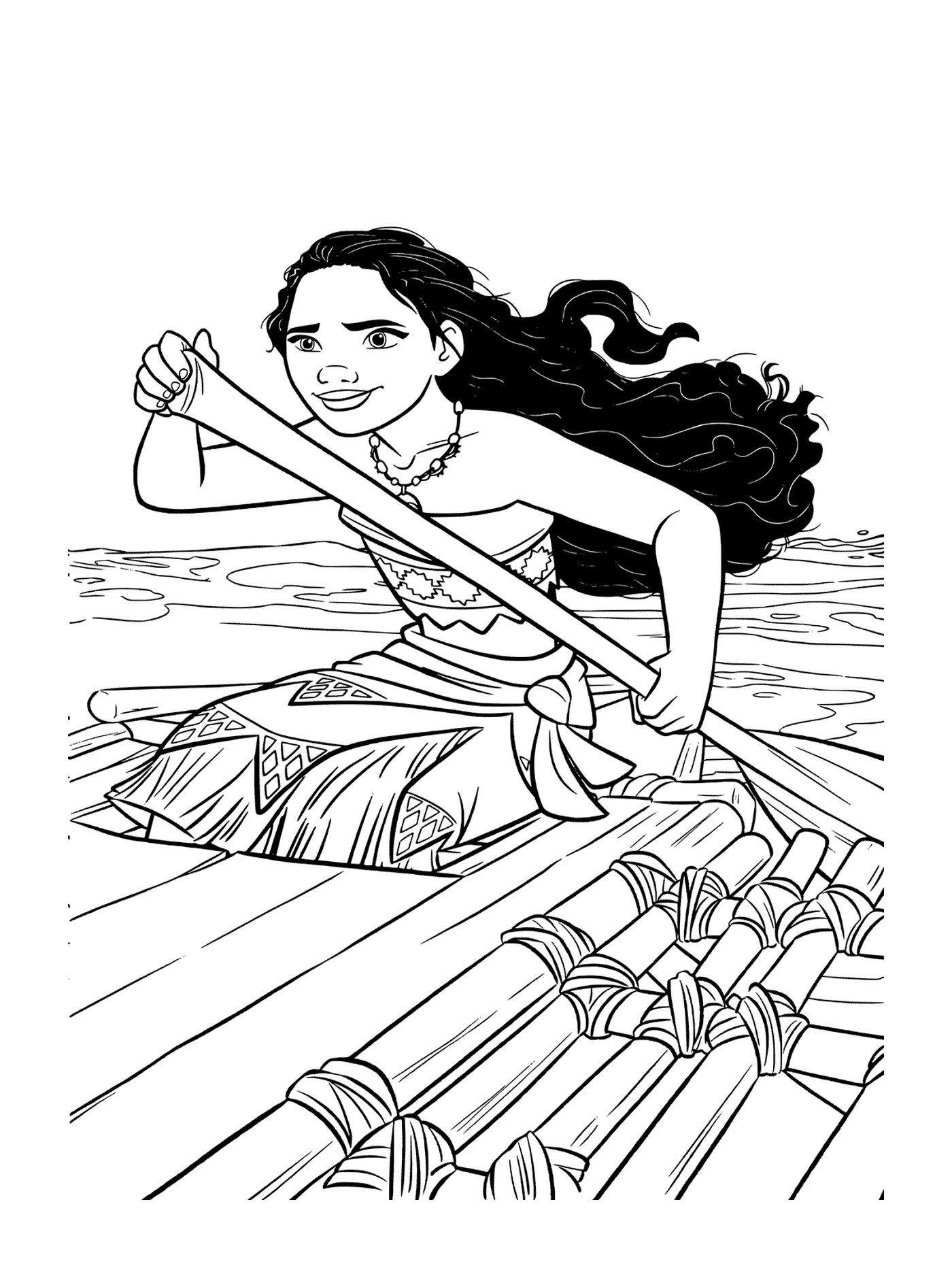  Vaiana auf dem Meer mit einem Kajak 