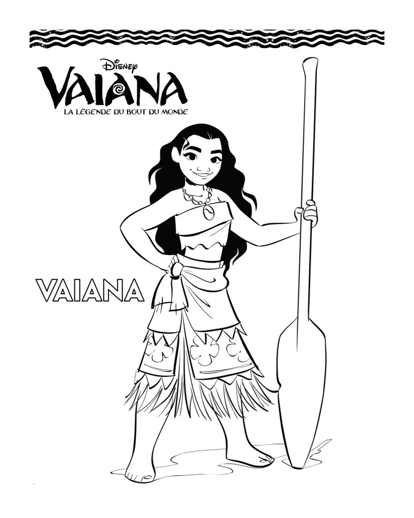  Vaiana brandishing a paddle 