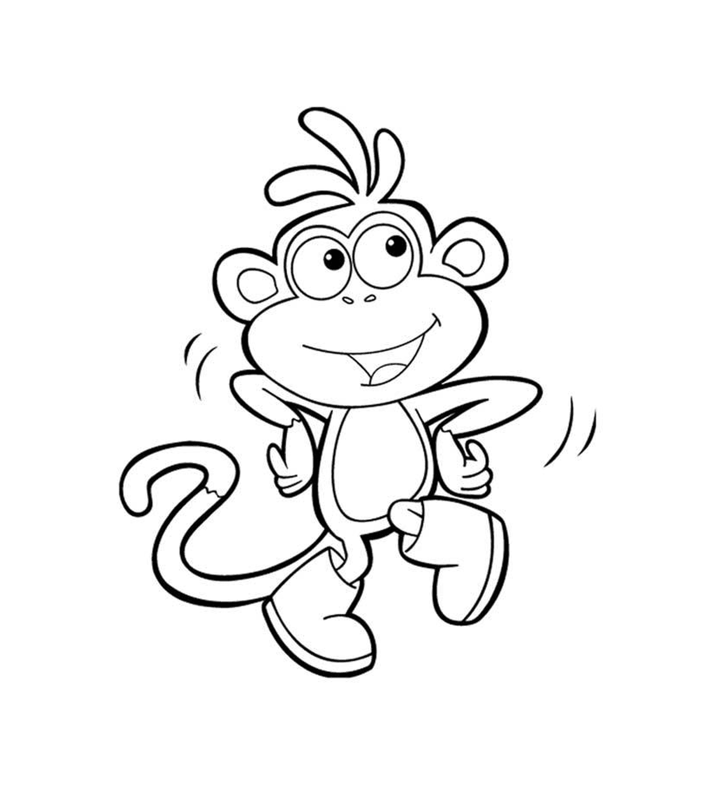  El mono de Dora el explorador salta en el aire 
