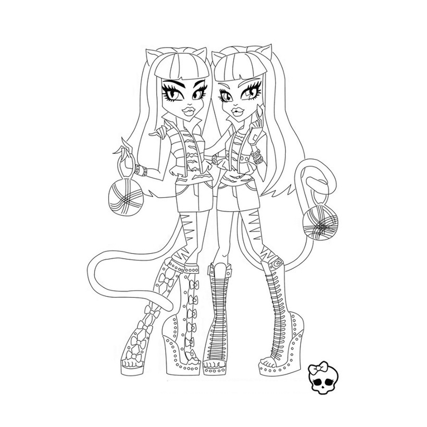  Meowlodie and Purrsephone two dolls 