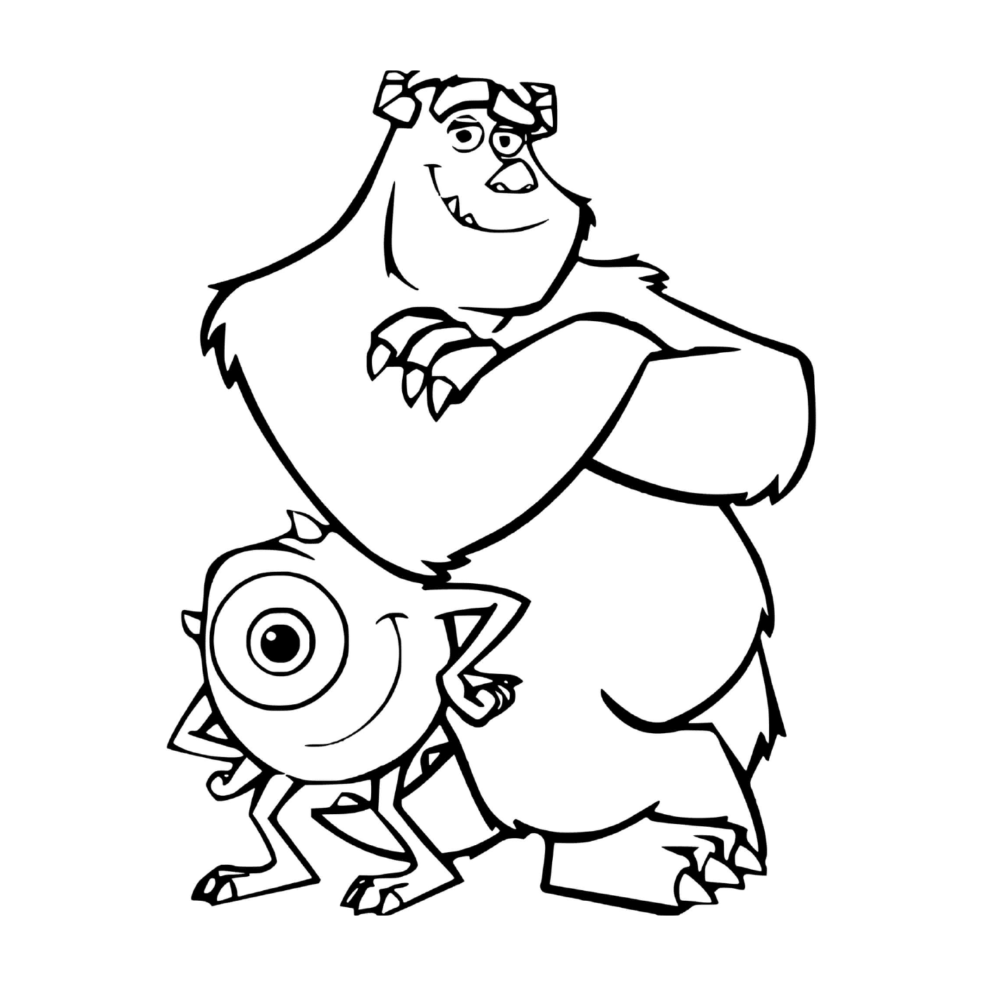  Two characters from Monsters and Cie 