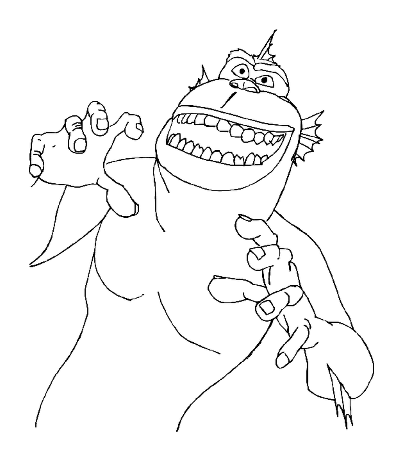  Drawing of the missing gorilla link holding something 